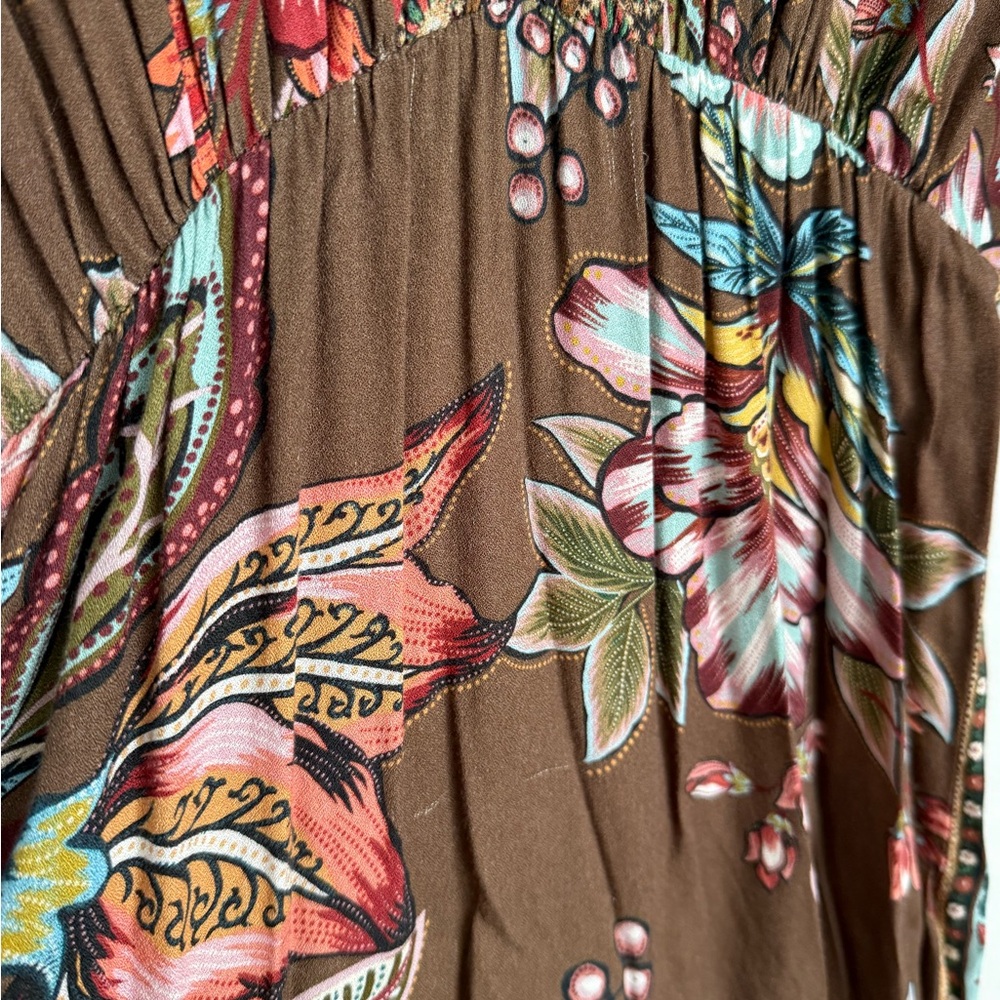 FARM Rio Brown Floral V-Neck Maxi Dress - Picture 12 of 13